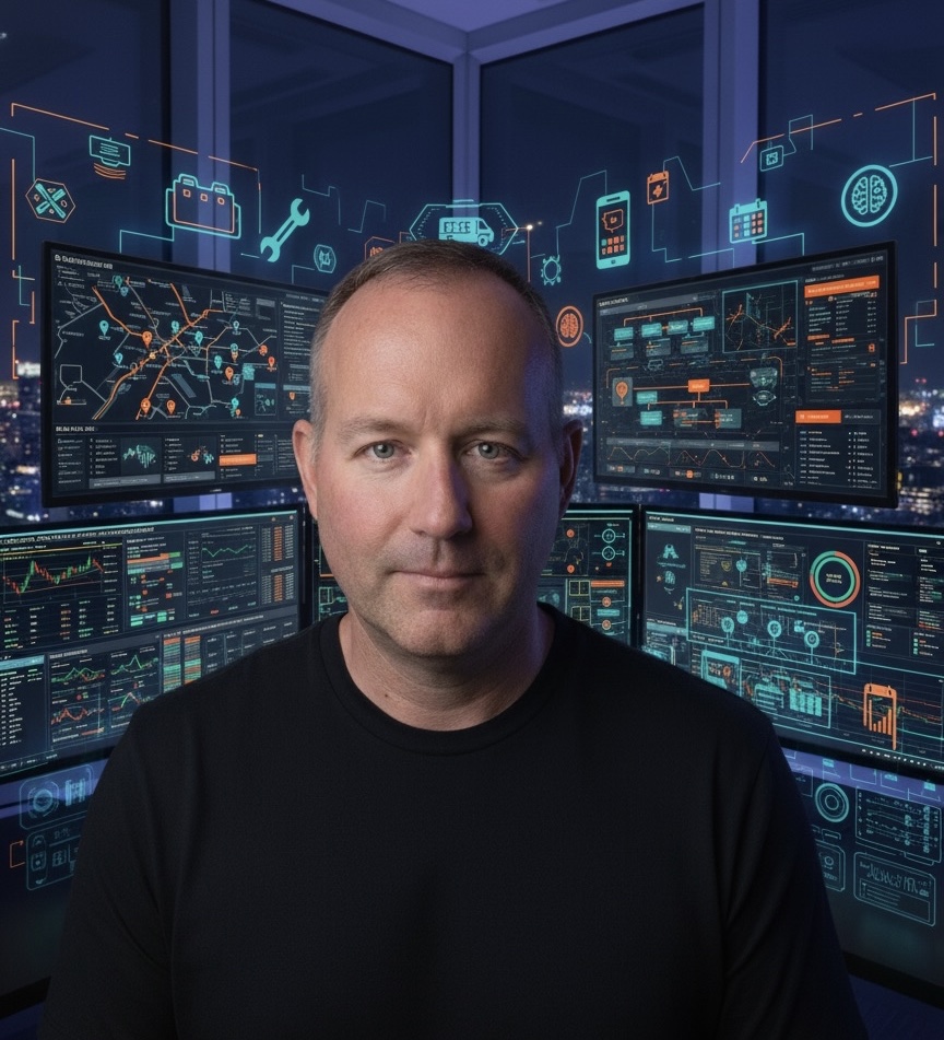 Ryan Fisher at the AI command center